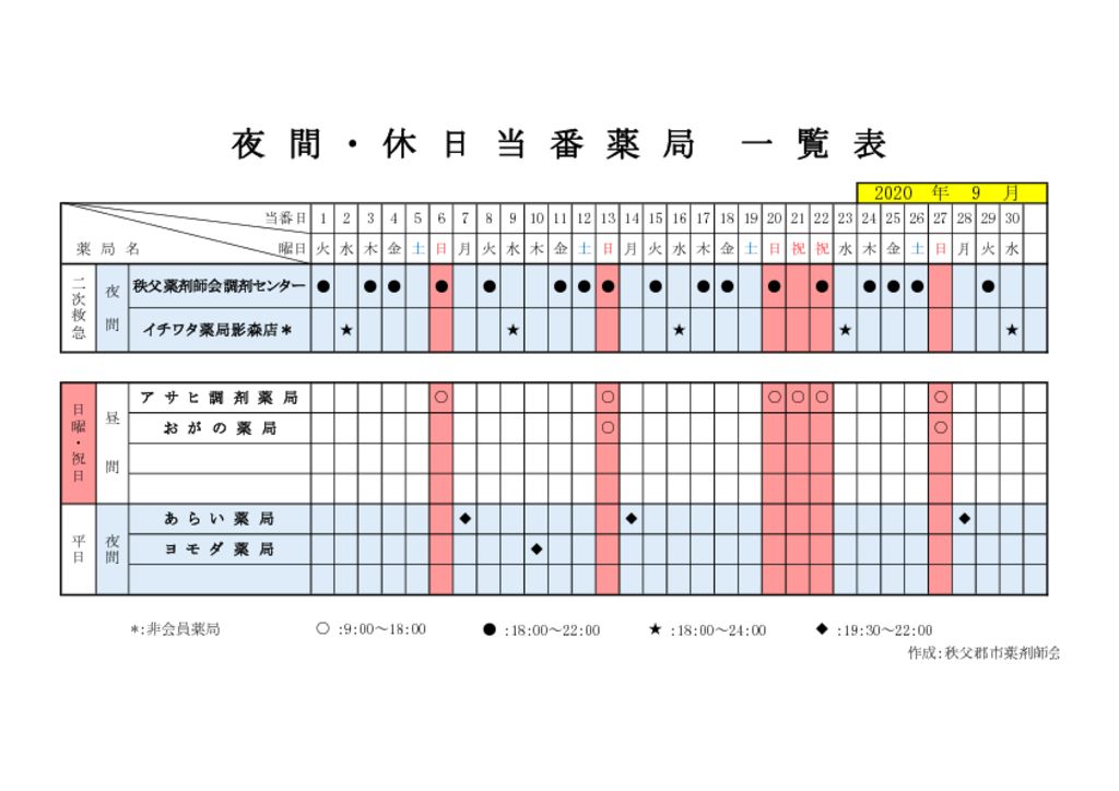 輪番表202009のサムネイル